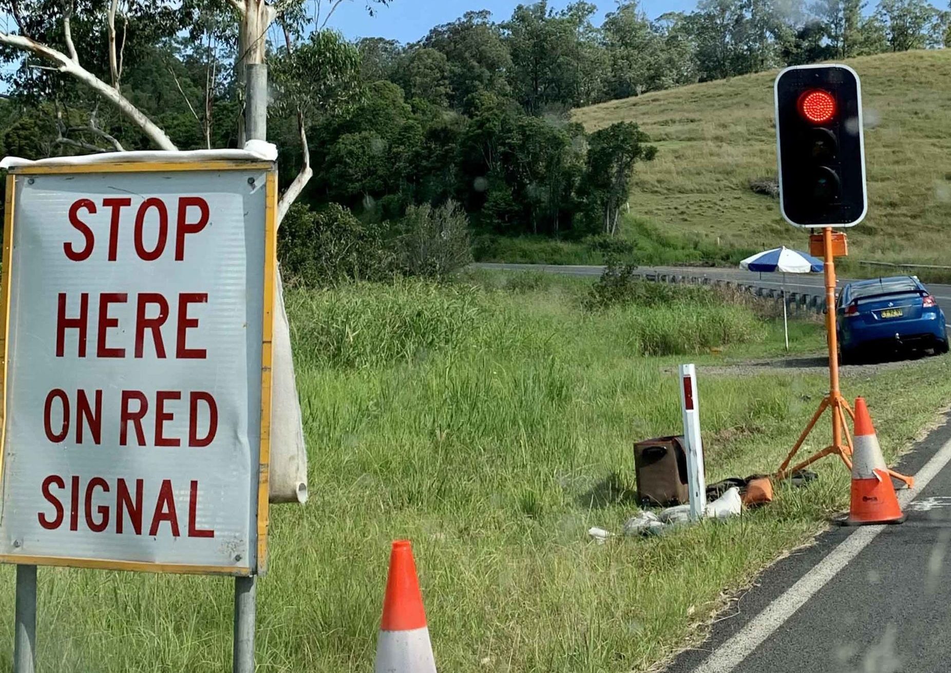 Road repairs in Woodburn